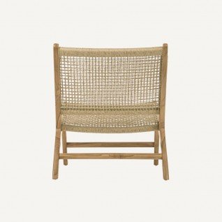 Garden armchair in wood and rattan Hortus