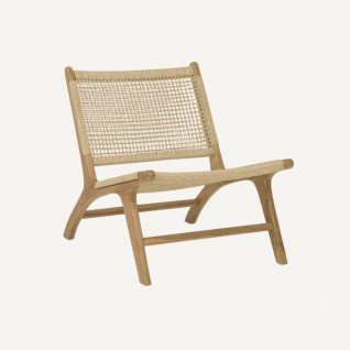 Fauteuil de jardin en bois et rotin Hortus