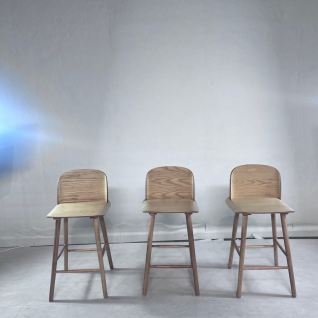 Set of 3 Glavo bar chairs in natural wood 73 cm - Outlet 725