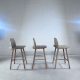 Set of 3 Glavo bar chairs in natural wood 73 cm - Outlet 725