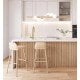 Lot de 4 Chaises de bar Glavo en bois naturel 73 cm - Outlet