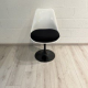 Tulip swivel chair white seat black leg red cushion - Outlet