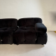 Camelia 4-seater sofa black Velvet