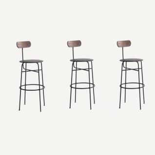 Set of 4 Afteroom stools 75cm Black and walnut - Outlet